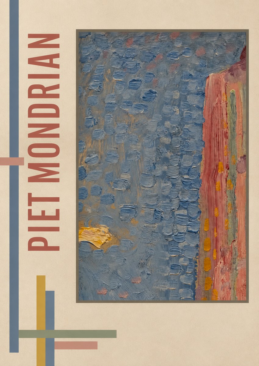Piet Mondrian Façade in Sunlight No4 - Poster