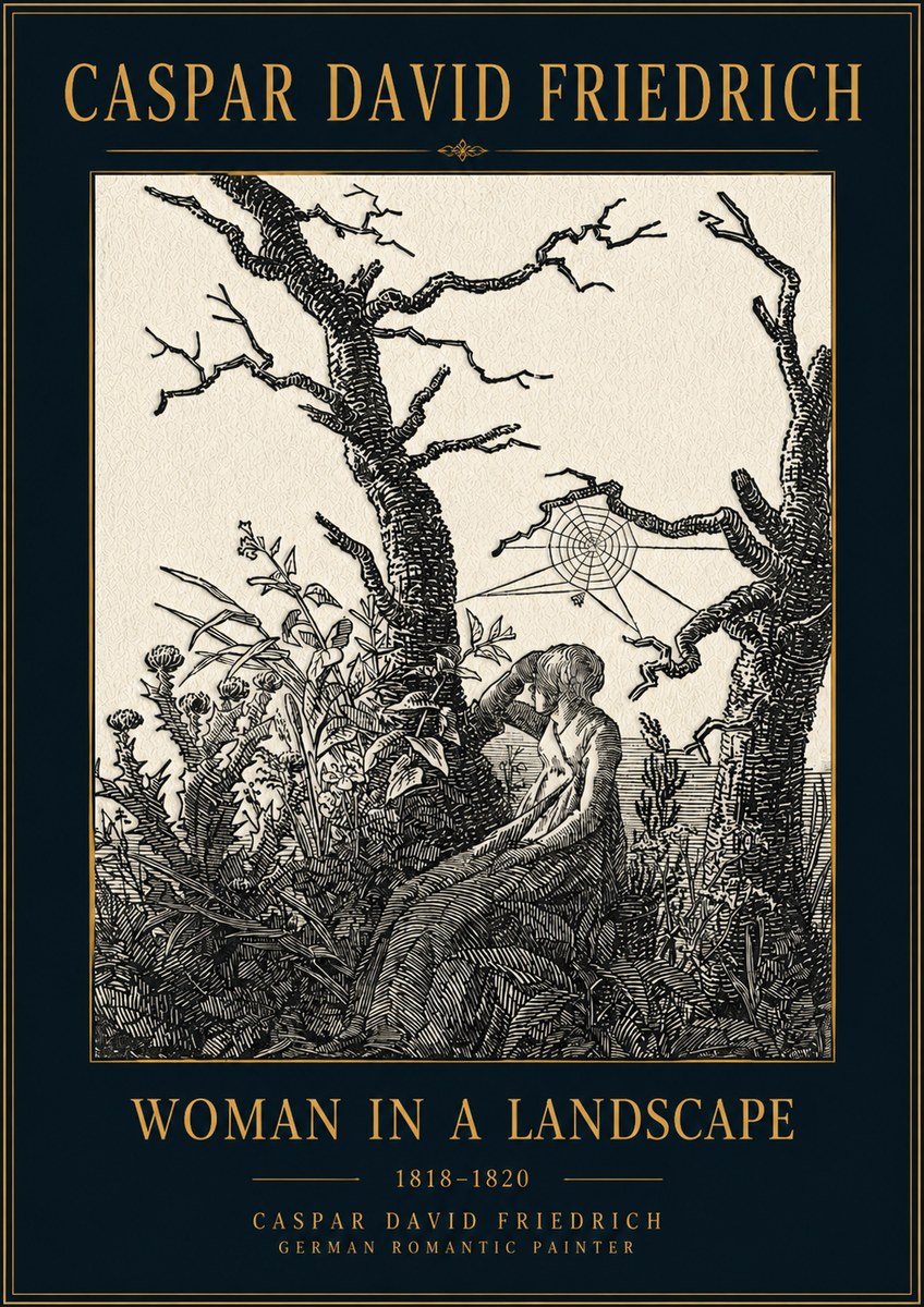 Caspar David Friedrich Woman in a Landscape No4 - Poster