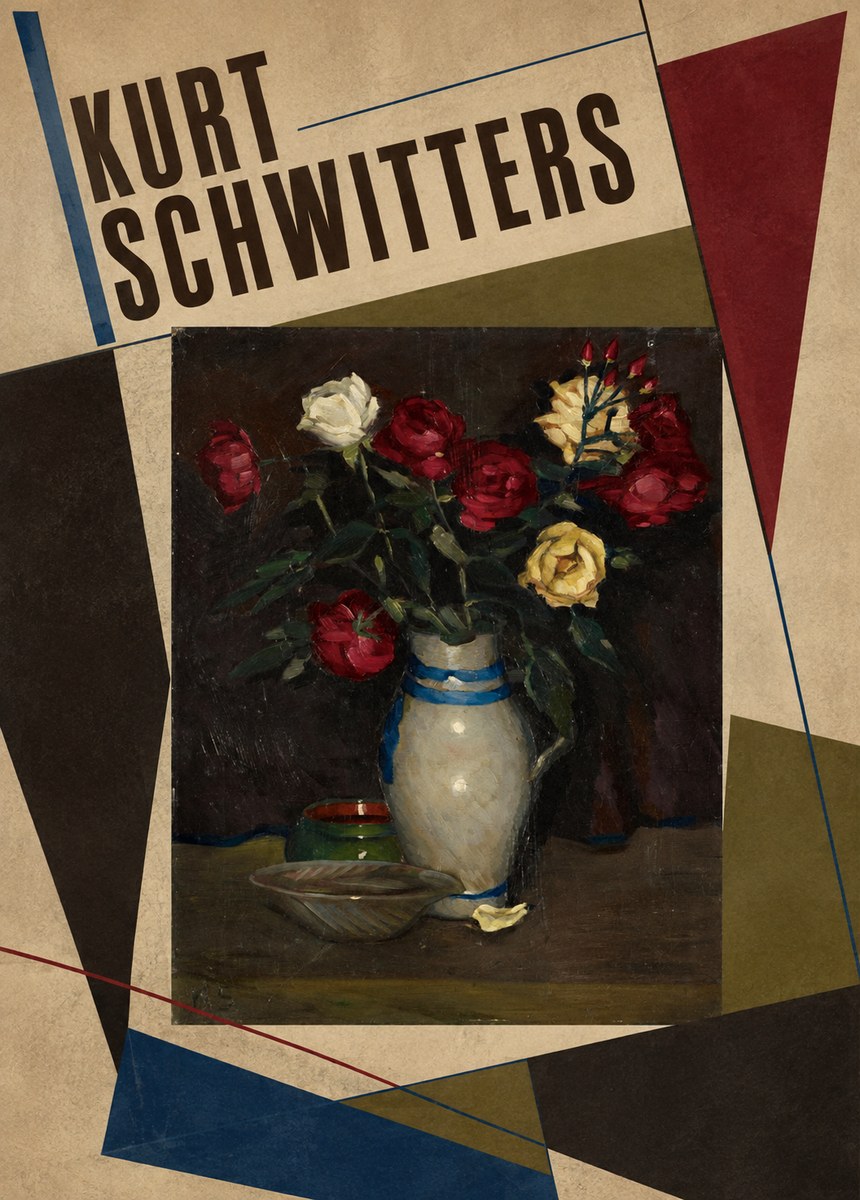 Kurt Schwitters Still Life with Roses No3 - Poster