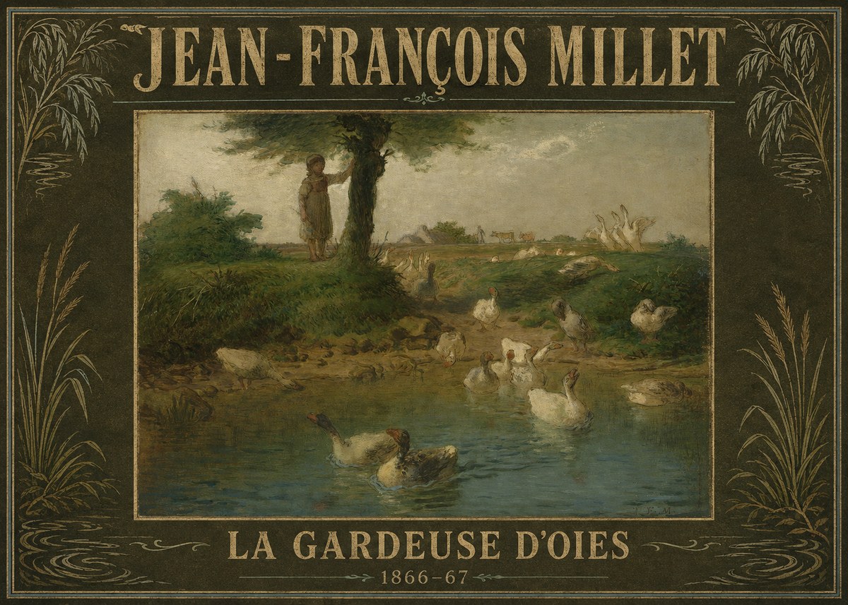 Jean-François Millet La Gardeuse D'oies No4 - Poster