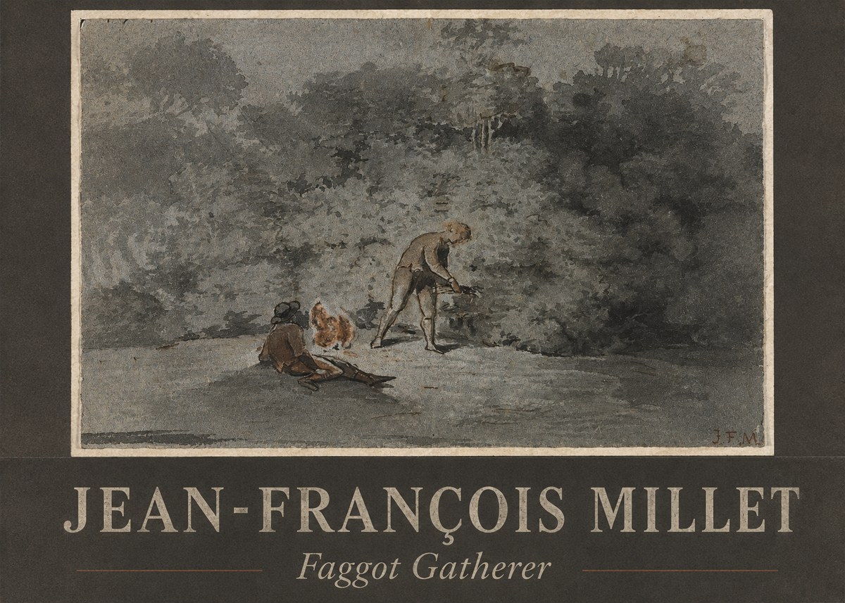 Jean-François Millet Faggot Gatherer No4 - Poster
