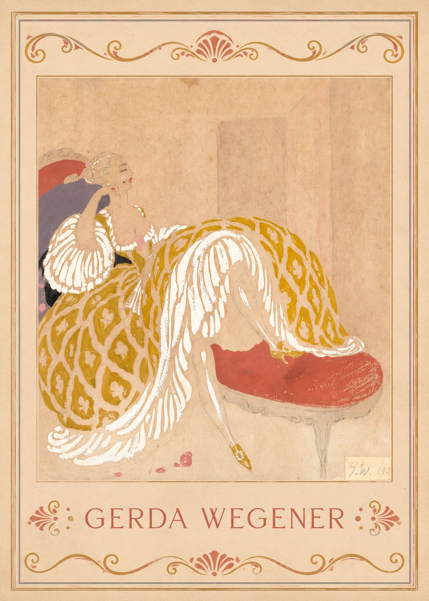 Gerda Wegener Woman in Yellow Dress No2 - Poster