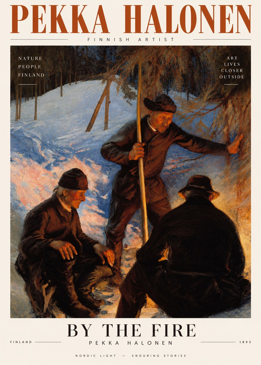 Pekka Halonen By the Fire No3 - Poster