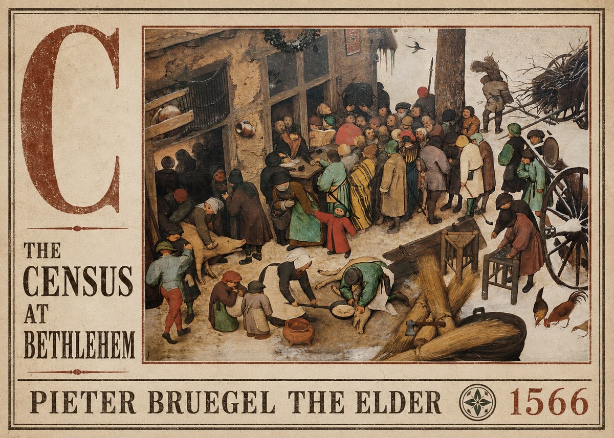 Pieter Bruegel The Census at Bethlehem III No4 - Poster