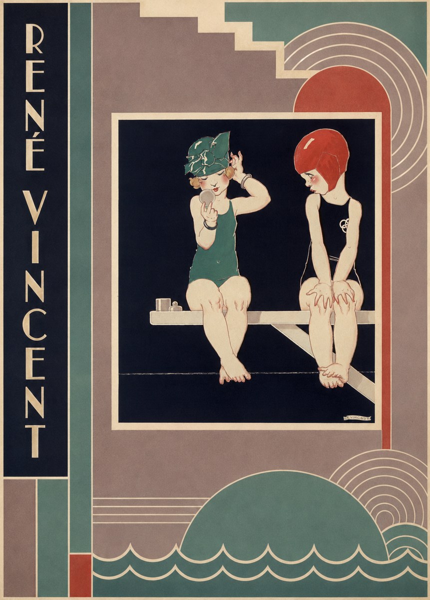 René Vincent At the Poolside No2 - Poster