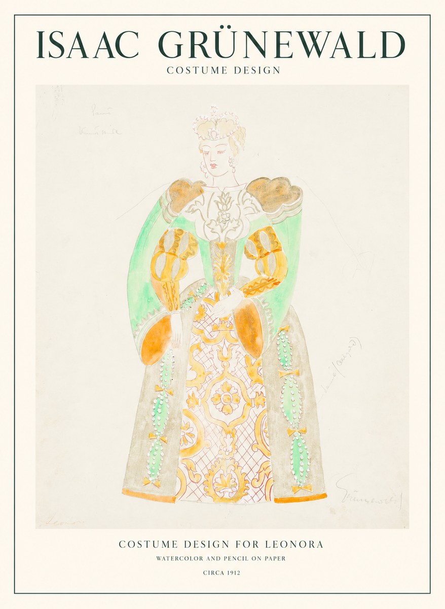 Isaac Grünewald Costume Design for Leonora No1 - Poster