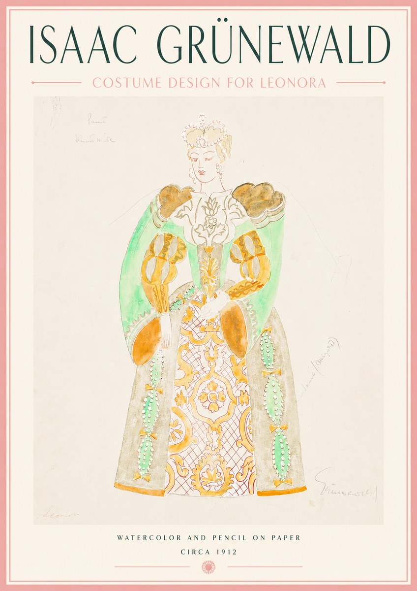 Isaac Grünewald Costume Design for Leonora No5 - Poster