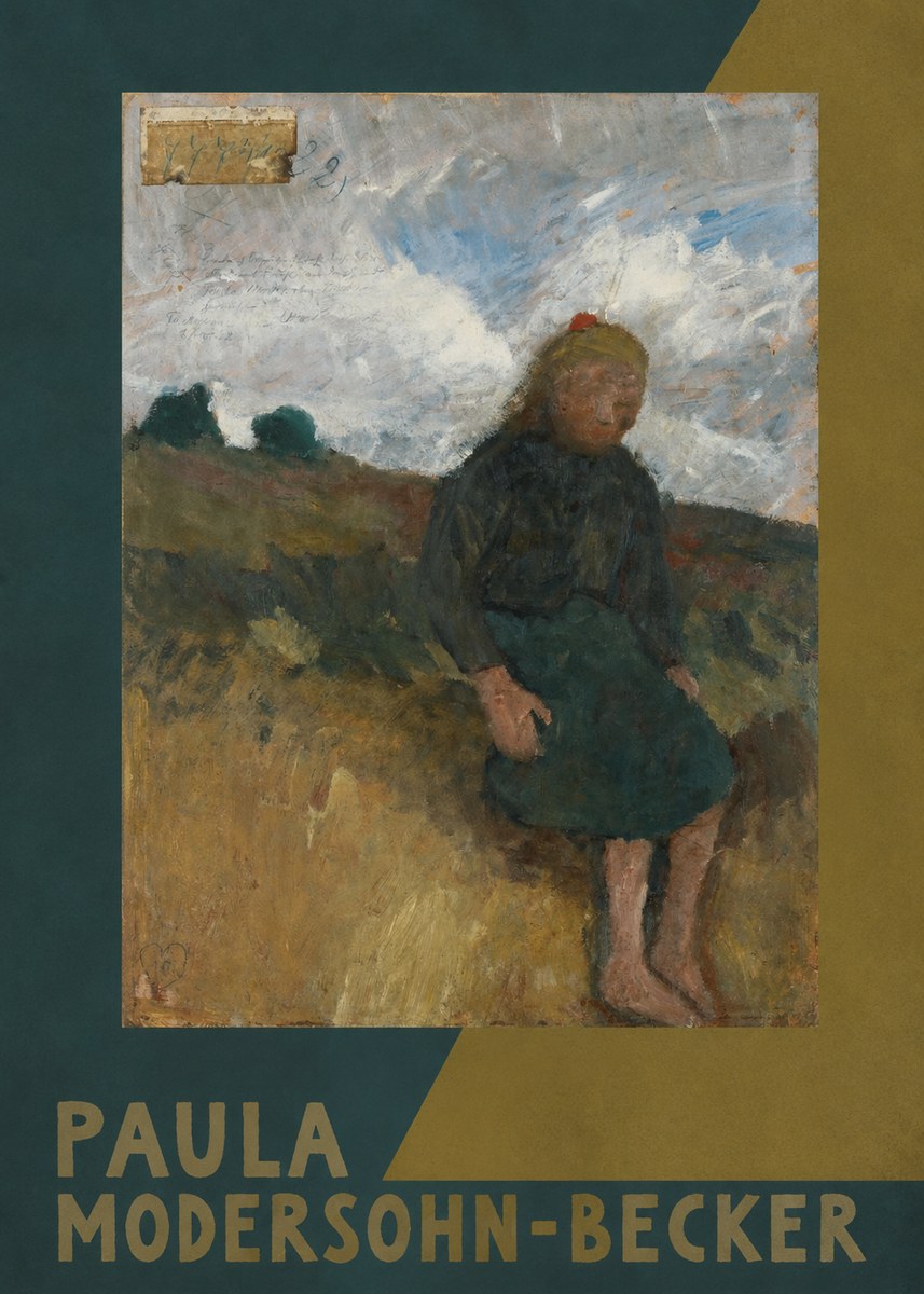 Paula Modersohn-Becker Seated Girl in the Moor No5 - Poster