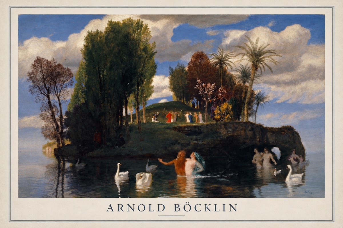 Arnold Böcklin The Island of Life No1 - Poster