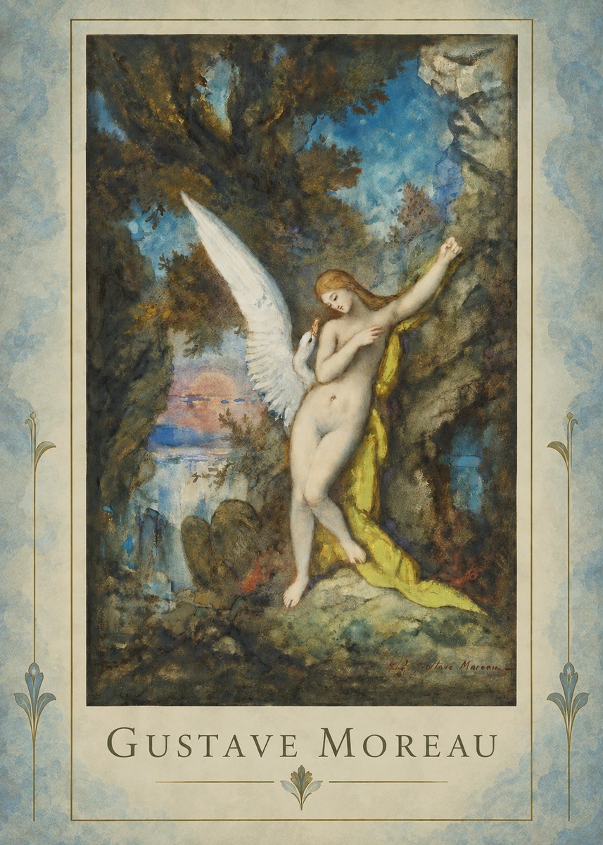 Gustave Moreau Leda and the Swan No4 - Poster