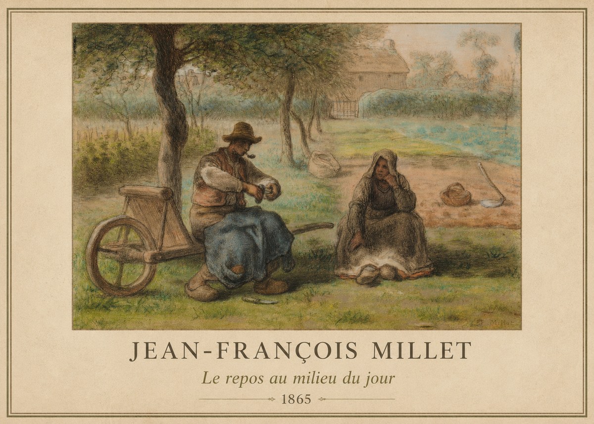 Jean-François Millet Le Repos Au Milieu Du Jour No1 - Poster