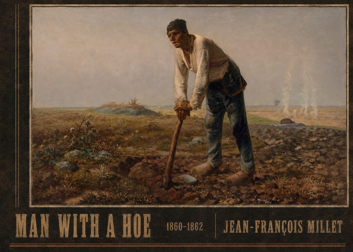 Jean-François Millet Man with a Hoe No3 - Poster