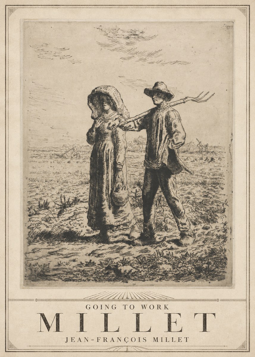 Jean-François Millet Going to Work No3 - Poster