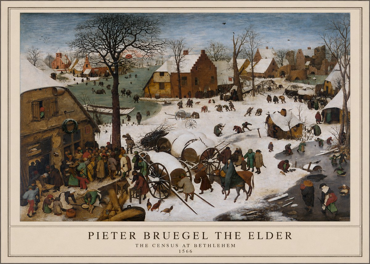 Pieter Bruegel The Census at Bethlehem IV No1 - Poster