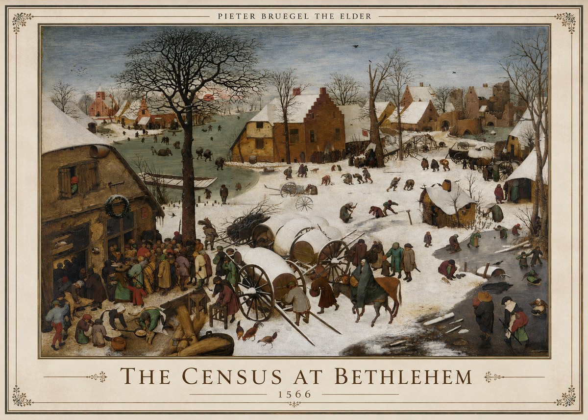 Pieter Bruegel The Census at Bethlehem IV No6 - Poster