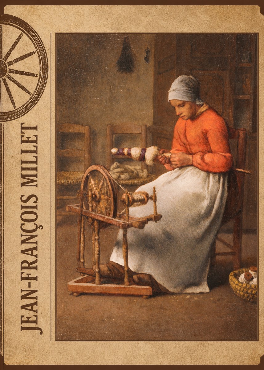 Jean-François Millet Woman Spinning No3 - Poster
