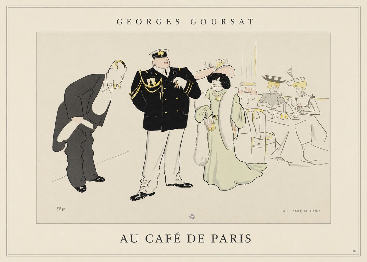 Georges Goursat Au Café De Paris No4 - Poster