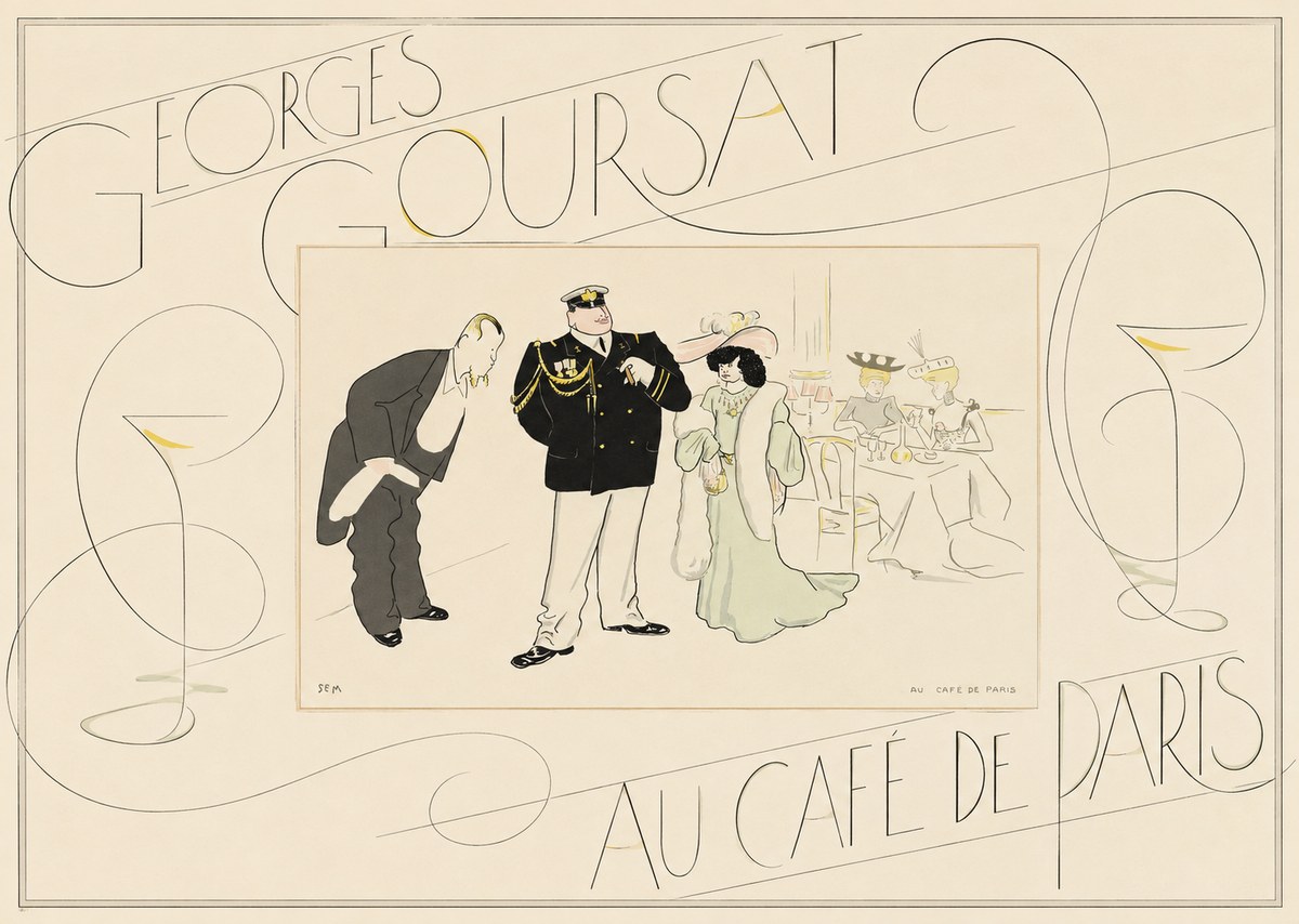 Georges Goursat Au Café De Paris No5 - Poster