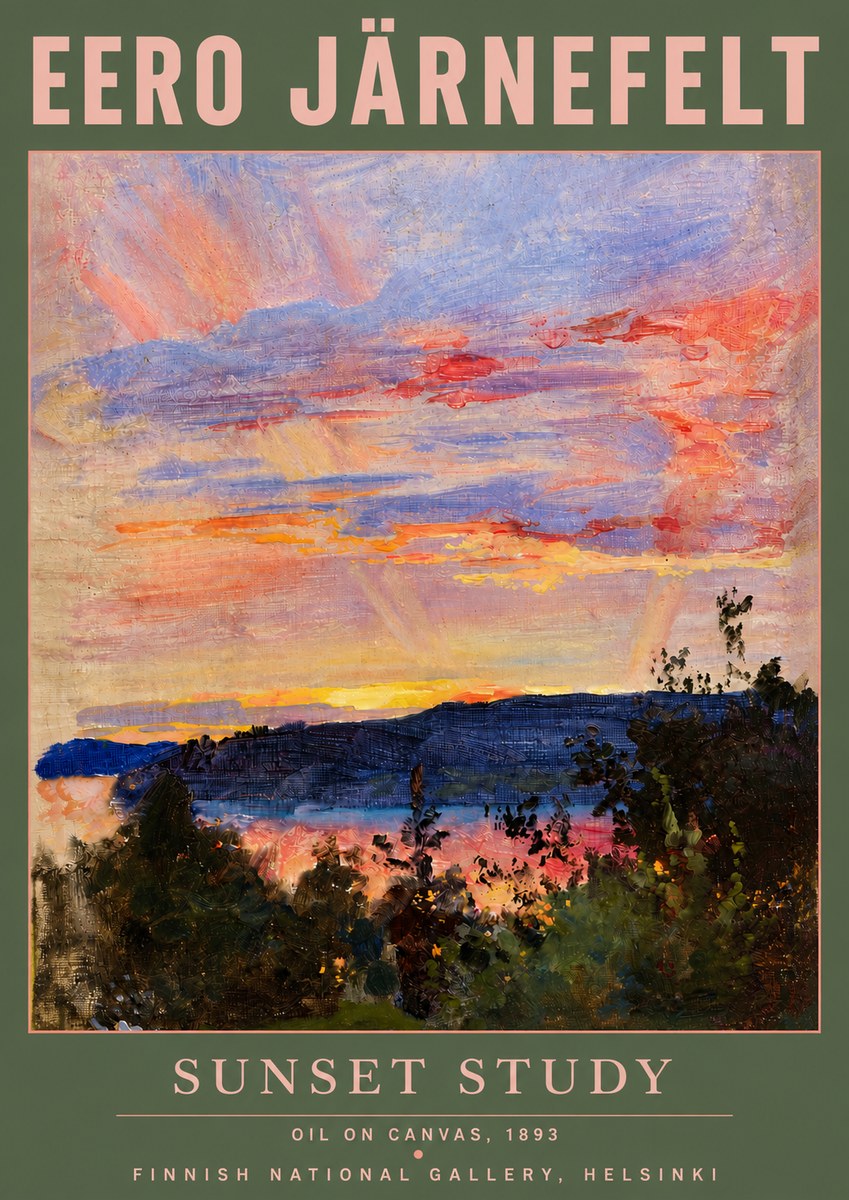 Eero Järnefelt Sunset Study No4 - Poster
