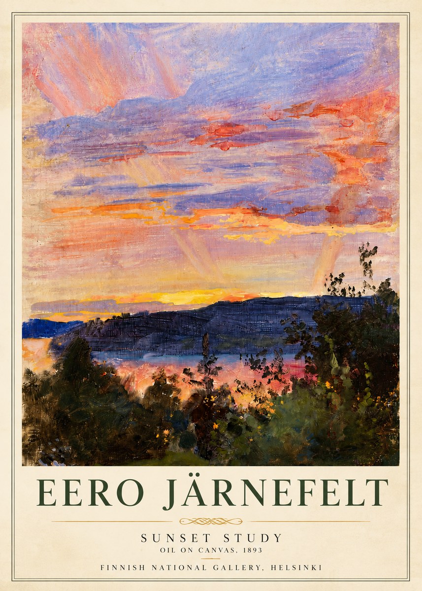 Eero Järnefelt Sunset Study No6 - Poster