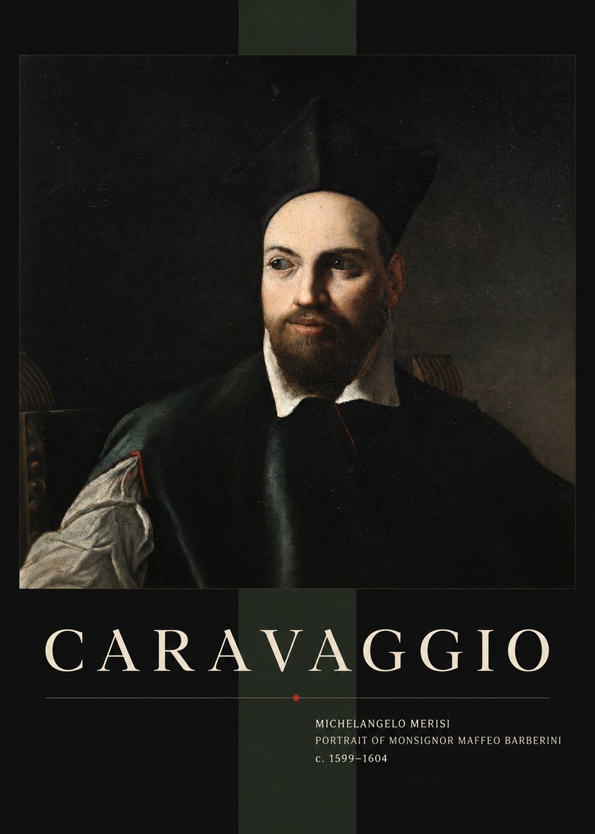 Michelangelo Merisi da Caravaggio Portrait of Monsignor Maffeo Barberini No4 - Poster