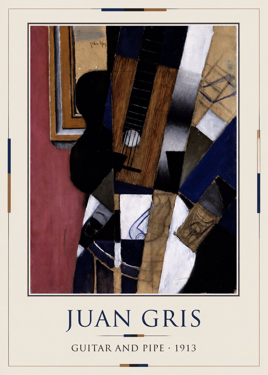 Juan Gris Guitar and Pipe II No3 - Poster