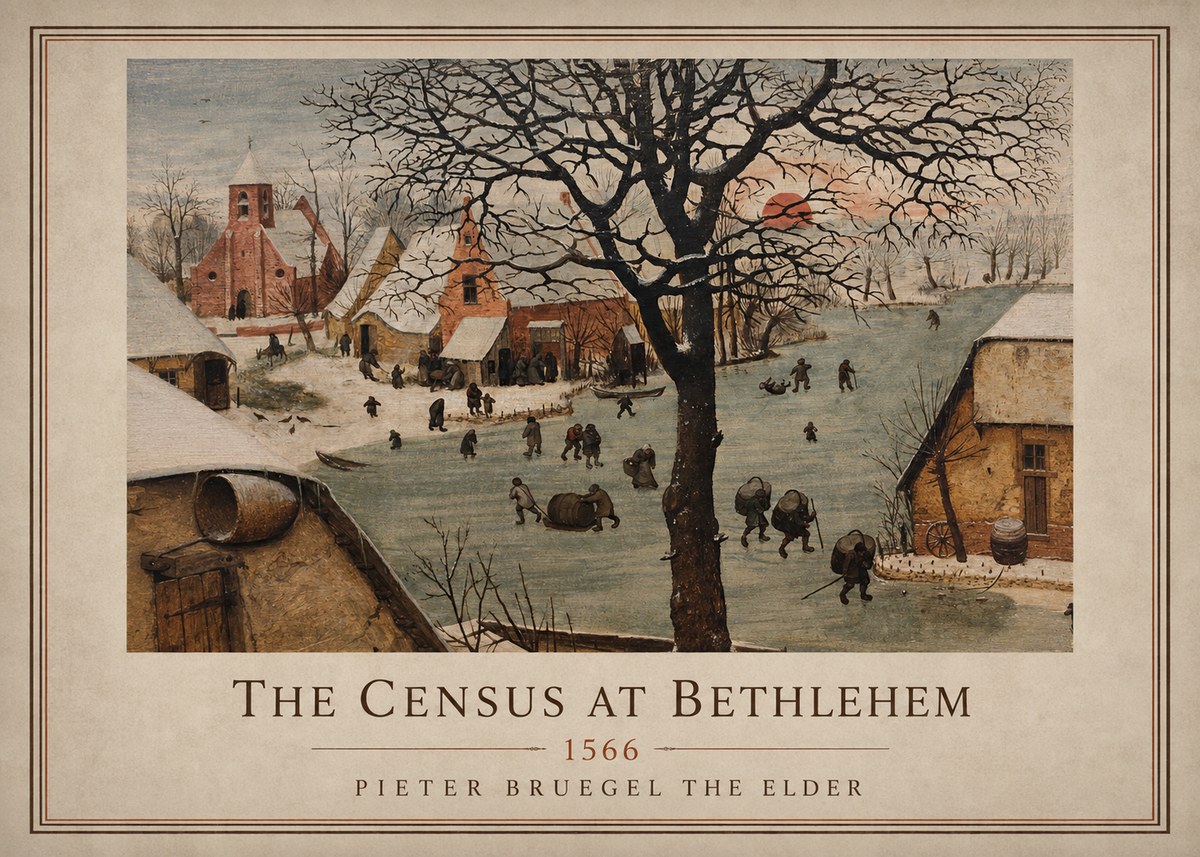 Pieter Bruegel The Census at Bethlehem V No4 - Poster
