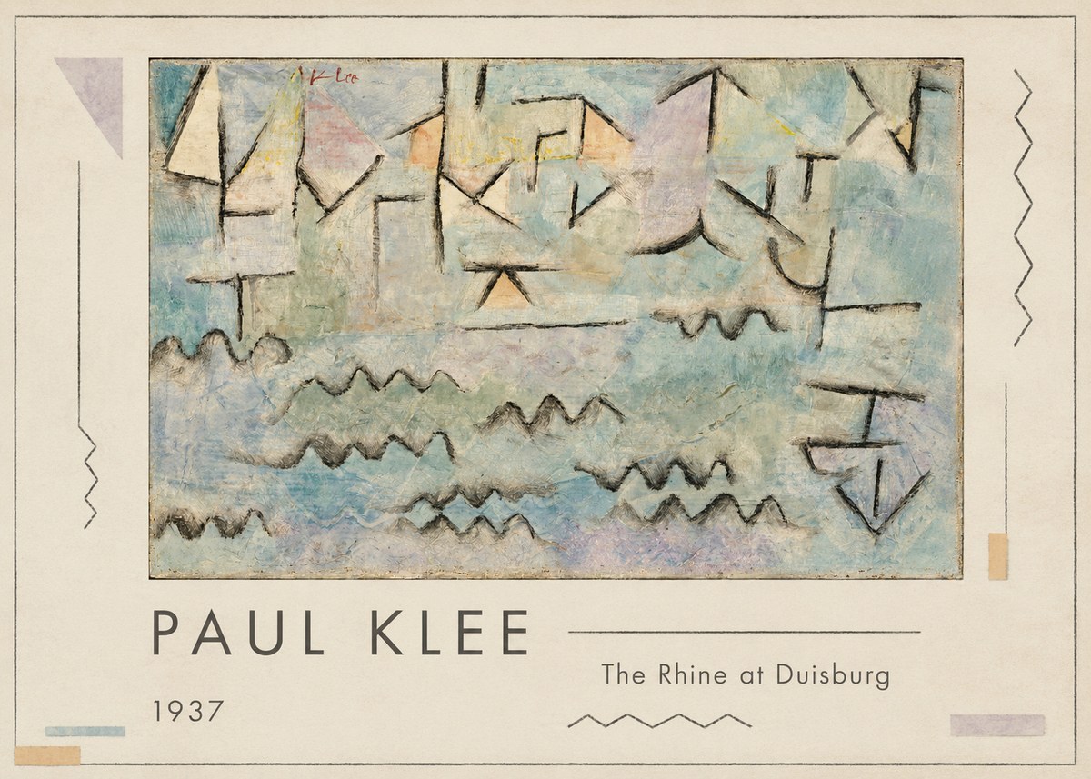 Paul Klee The Rhine at Duisburg No1 - Poster
