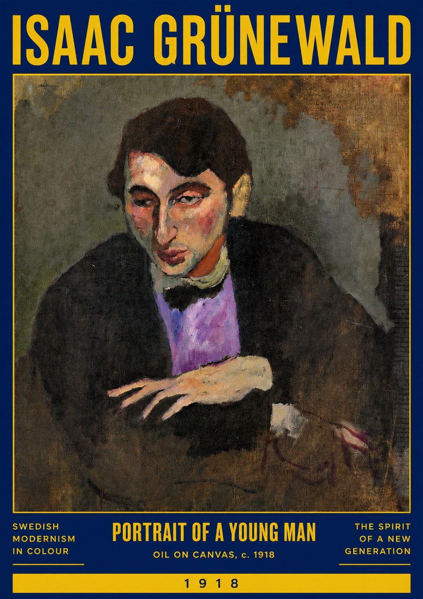 Isaac Grünewald Portrait of a Young Man No3 - Poster