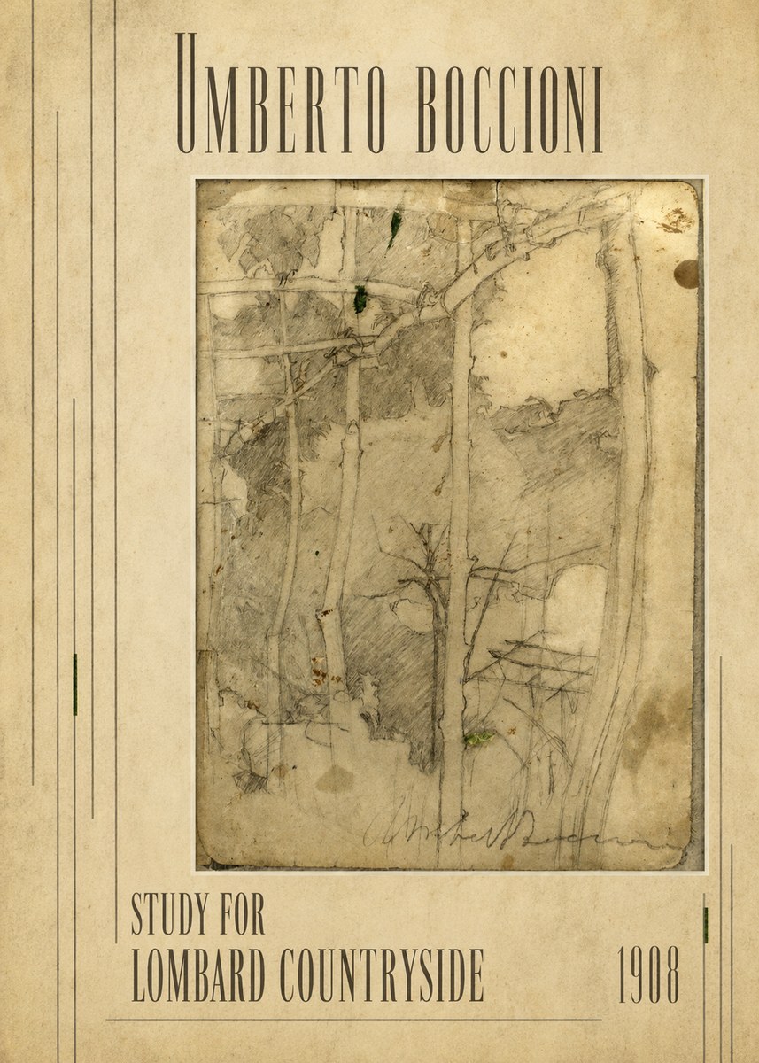 Umberto Boccioni Study for Lombard Countryside No2 - Poster