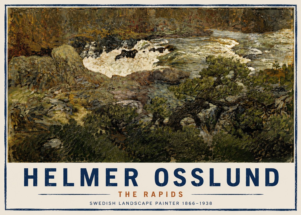 Helmer Osslund The Rapids No4 - Poster
