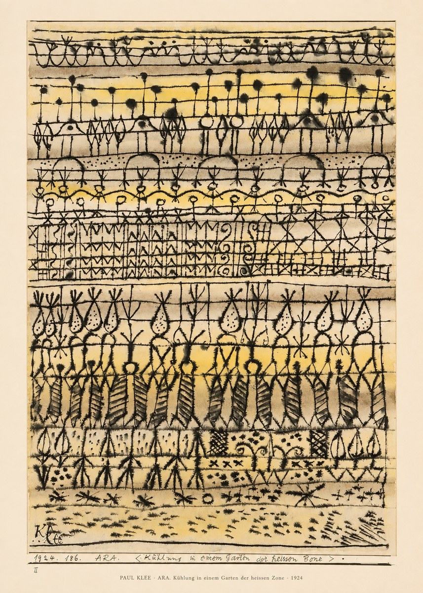 Paul Klee Ara. Kühlung in Einem Garten Der Heissen Zone No6 - Poster