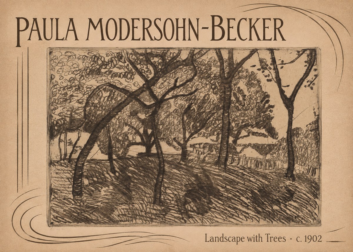 Paula Modersohn-Becker Landscape with Trees No2 - Poster