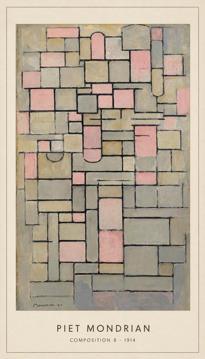Piet Mondrian Composition 8 No4 - Poster