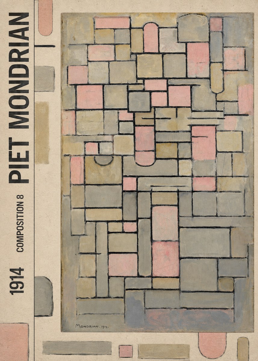 Piet Mondrian Composition 8 No5 - Poster