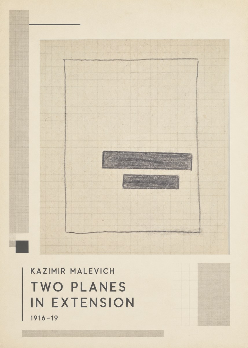 Kazimir Malevich Two Planes in Extension No1 - Poster