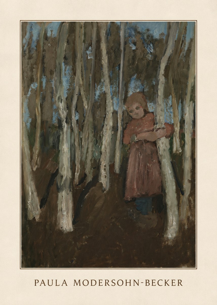 Paula Modersohn-Becker Girl in a Birch Forest No3 - Poster