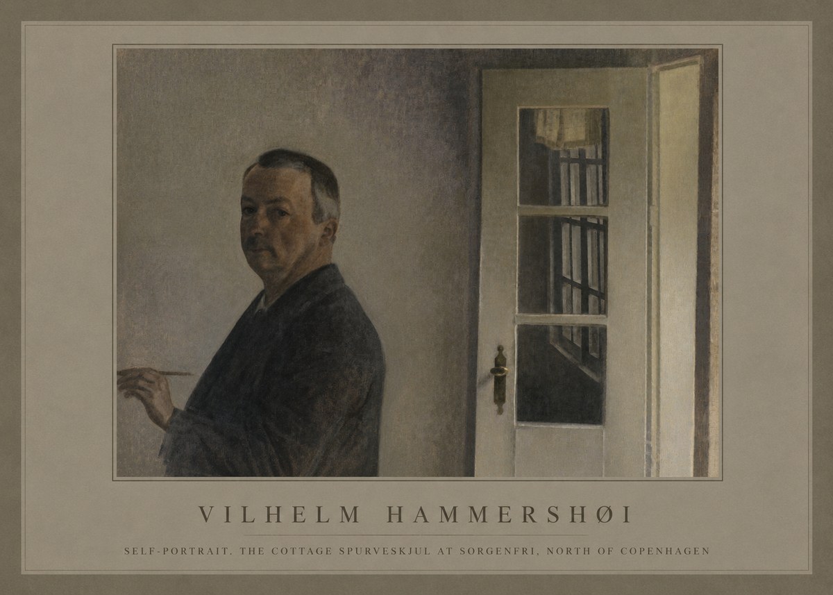 Vilhelm Hammershøi Self-portrait. the Cottage Spurveskjul at Sorgenfri, North of Copenhagen No1 - Poster