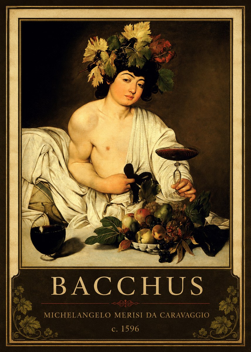 Michelangelo Merisi da Caravaggio Bacchus III No1 - Poster