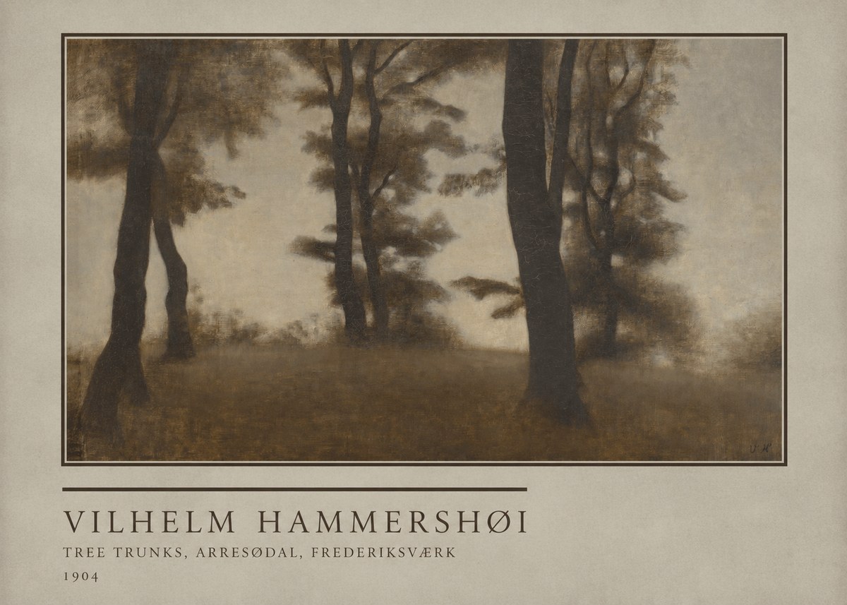 Vilhelm Hammershøi Tree Trunks, Arresødal, Frederiksværk No1 - Poster