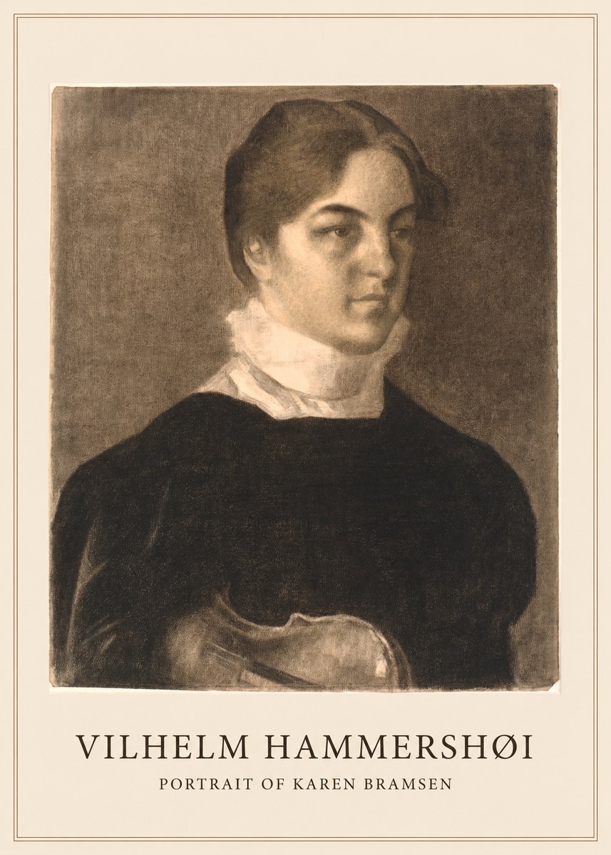 Vilhelm Hammershøi Portrait of Karen Bramsen No1 - Poster