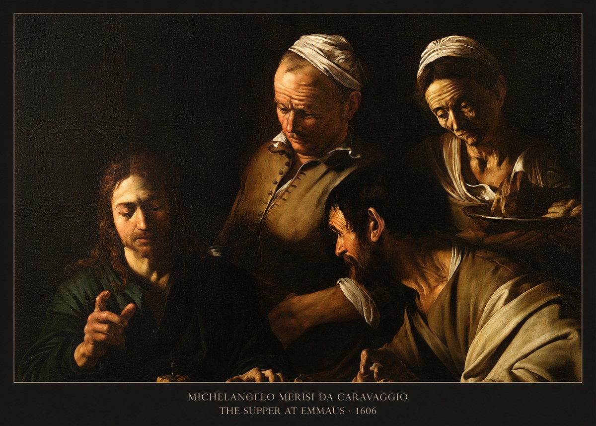 Michelangelo Merisi da Caravaggio The Supper at Emmaus I No6 - Poster