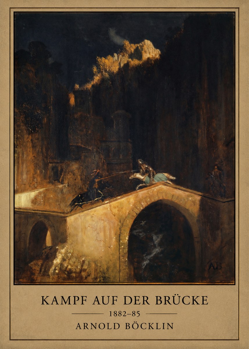 Arnold Böcklin Kampf Auf Der Brücke No1 - Poster
