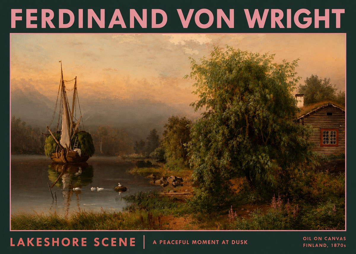Ferdinand von Wright Lakeshore Scene No2 - Poster