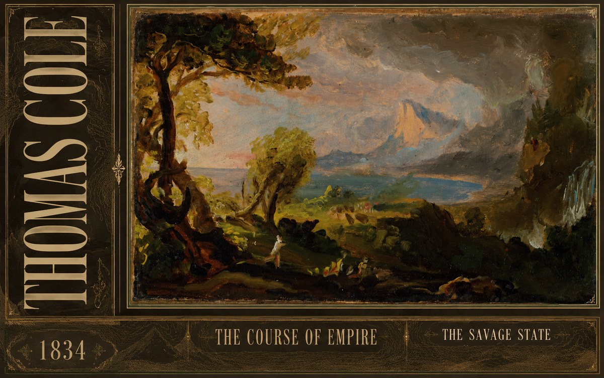 Thomas Cole The Course of Empire: the Savage State II No3 - Poster