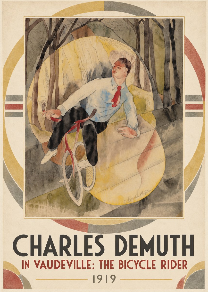 Charles Demuth In Vaudeville: the Bicycle Rider No1 - Poster