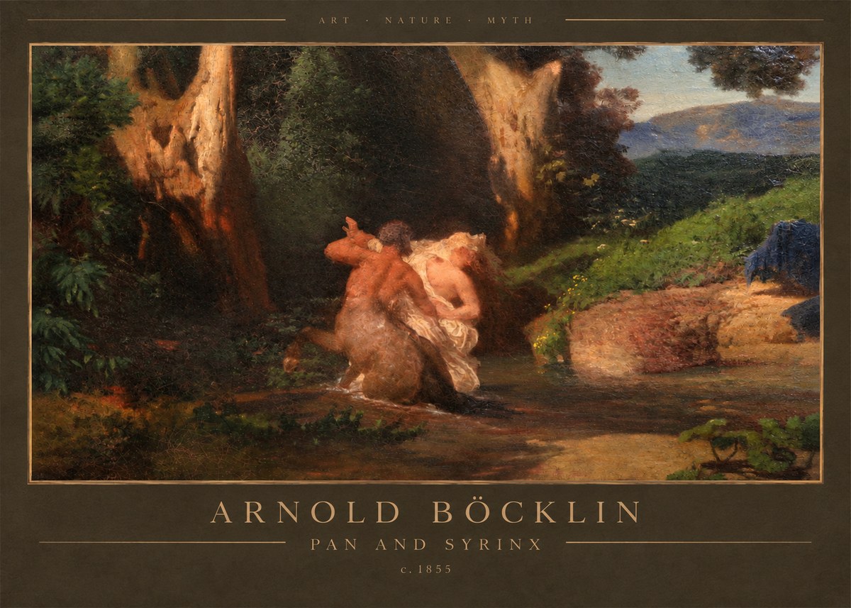 Arnold Böcklin Pan and Syrinx No2 - Poster
