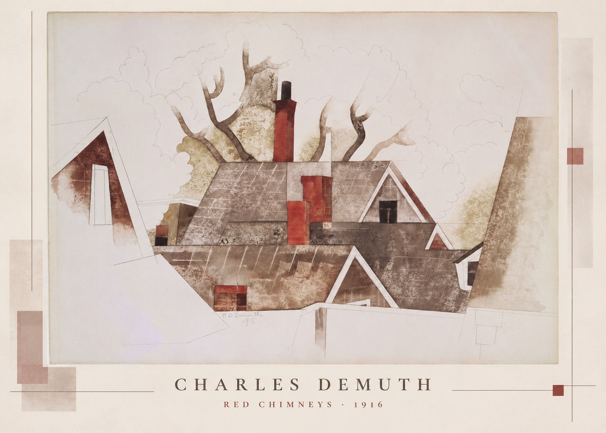 Charles Demuth Red Chimneys No5 - Poster