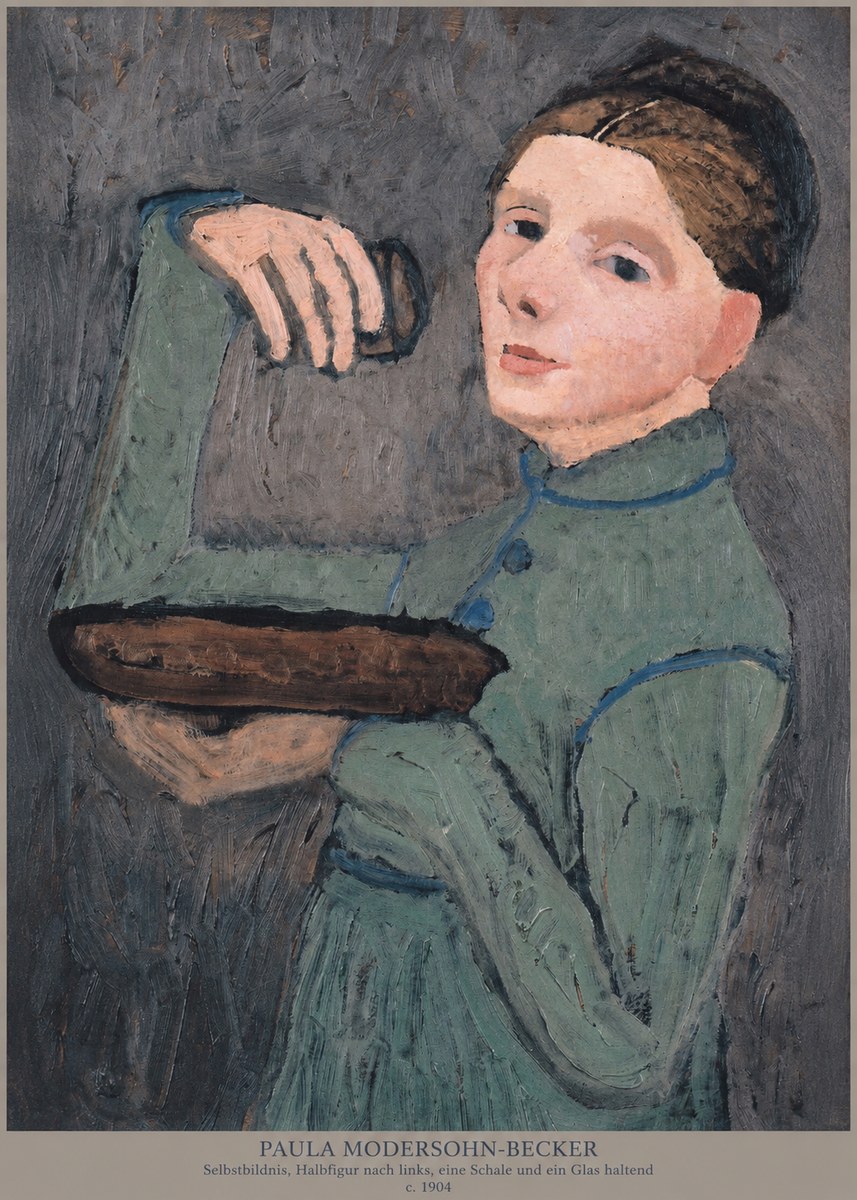 Paula Modersohn-Becker Selbstbildnis, Halbfigur Nach Links, Eine Schale Und Ein Glas Haltend No6 - Poster