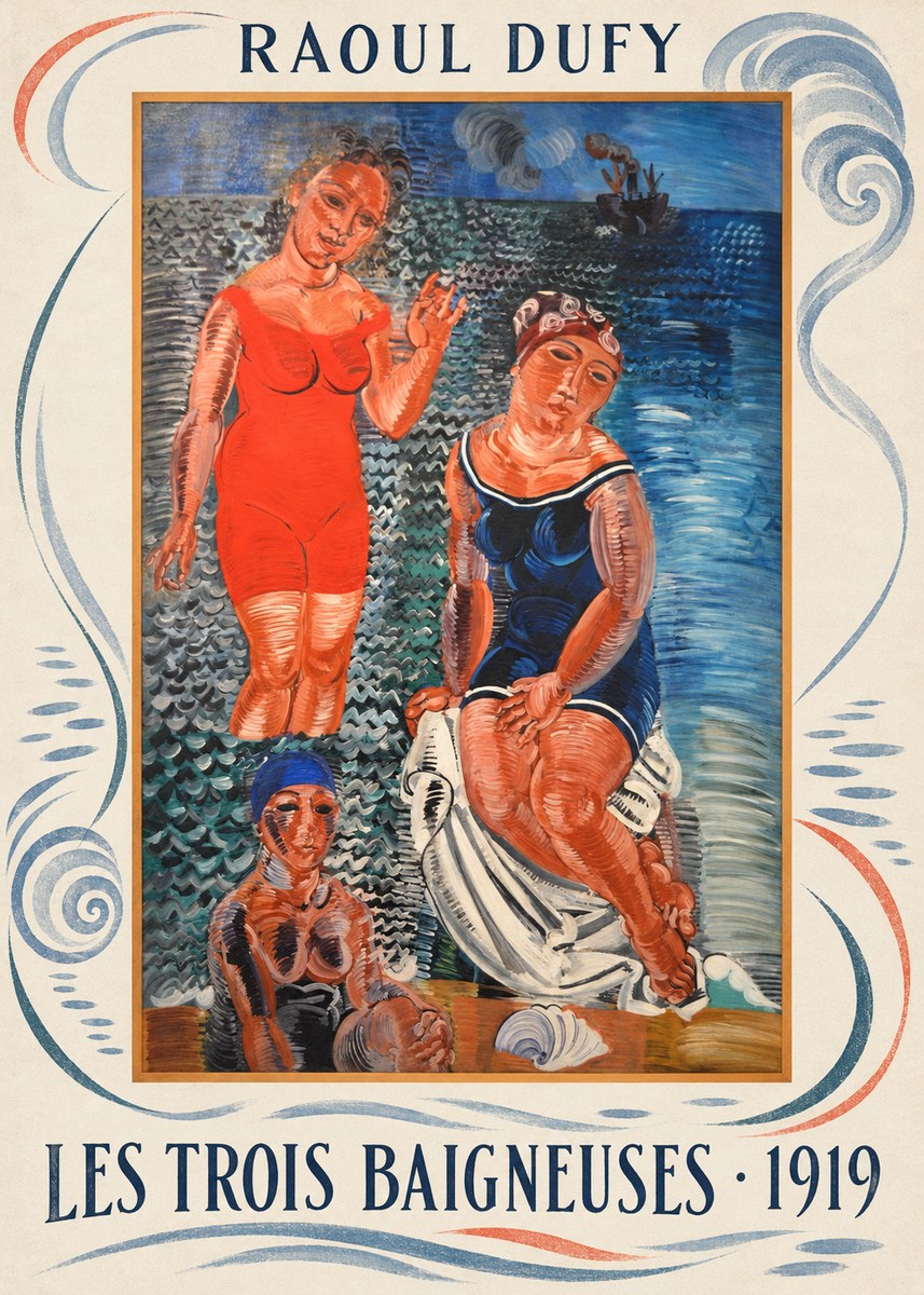 Raoul Dufy Les Trois Baigneuses No6 - Poster